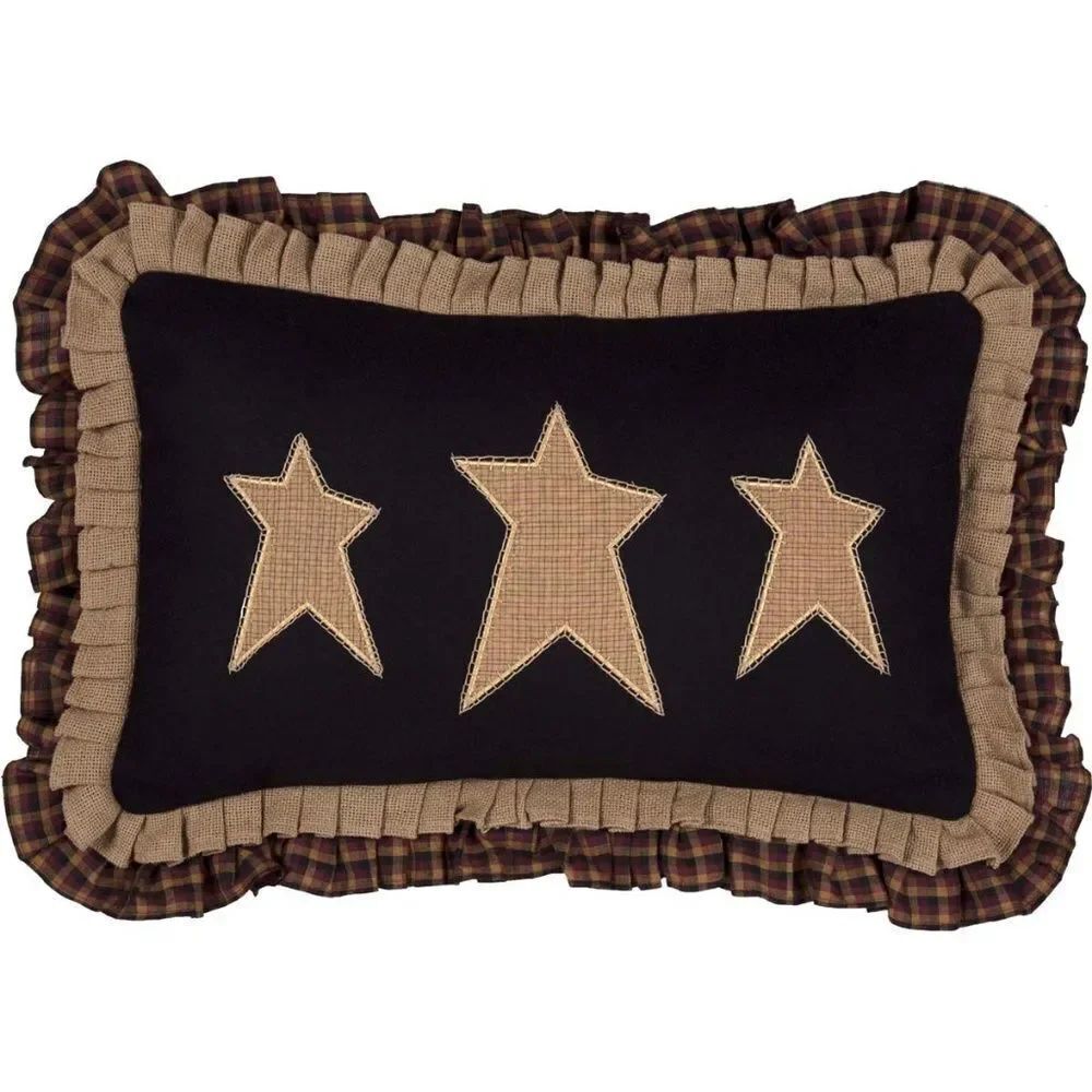 Primitive Star Large Ruffled Throw Pillow - Picture 2 of 3